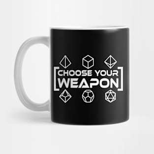 Choose Your Weapon RPG Dice Mug